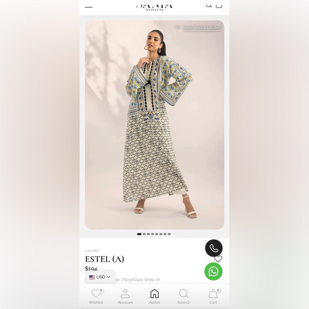 Sania maskatiya Stylish Cream and Blue Maxi kaftan